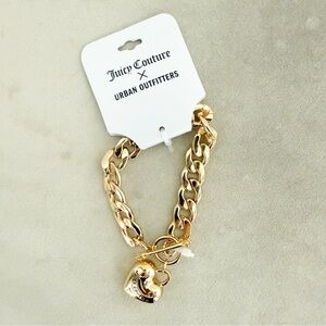 NWT Juicy Couture With Urban Outfitters Gold Link Heart Bracelet